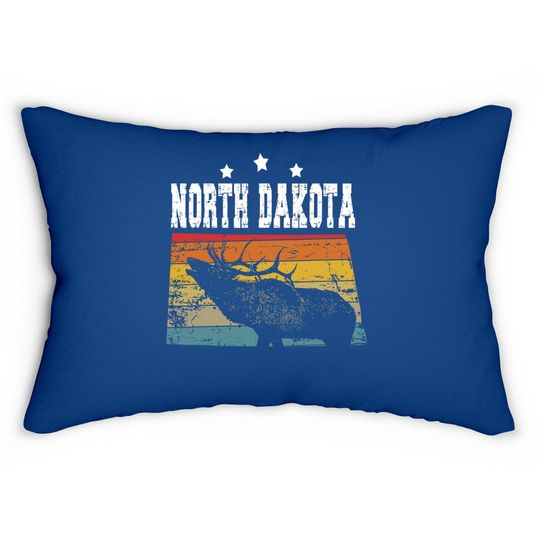 Vintage North Dakota Hunter Lumbar Pillow