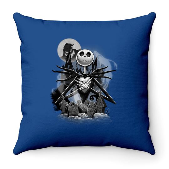 Nightmare Before Christmas Jack Night Scene Throw Pillow