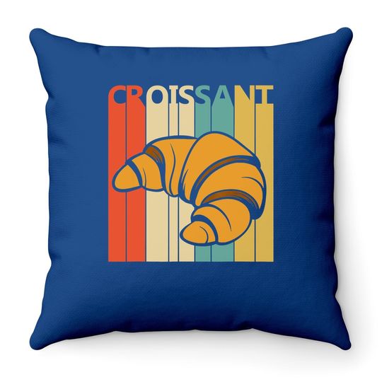 Vintage Croissant Throw Pillow