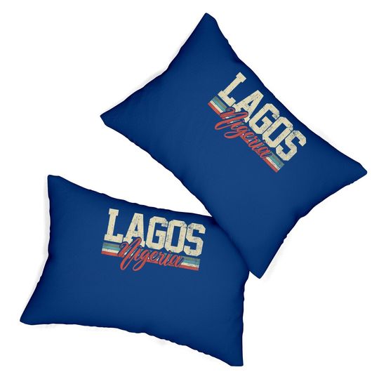 Lagos Nigeria Travel Souvenir Retro Lumbar Pillow