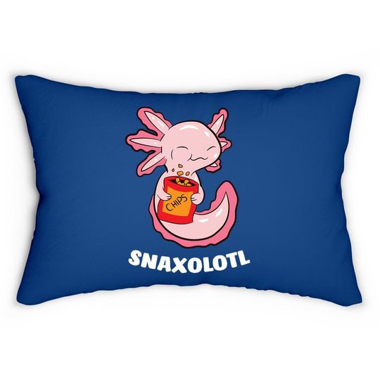 Axolotl Lover Snaxolotl Kawaii Axolotl Food Sweets Lumbar Pillow