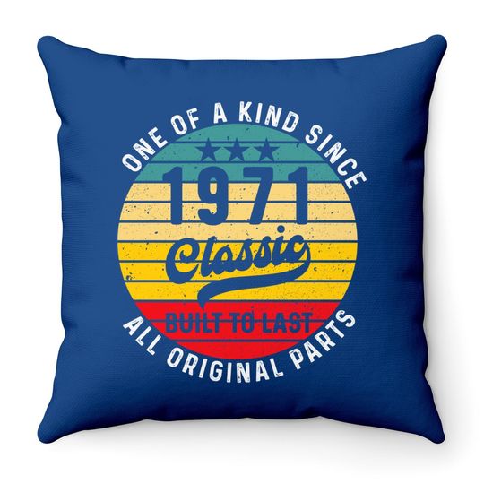 Retro Vintage 50th Birthday Born In 1971 Throw Pillow
