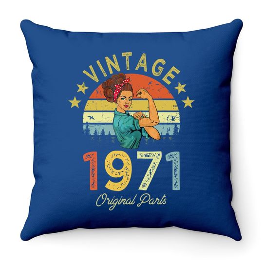 Vintage 1971 50th Birthday Throw Pillow