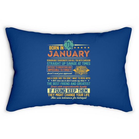 Born In January Capricorn Zodiac Lumbar Pillow