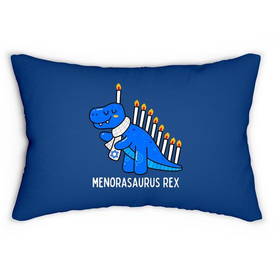Hanukkah Dinosaur Menorasaurus T Rex Dino Chanukah Boys Gift Lumbar Pillow