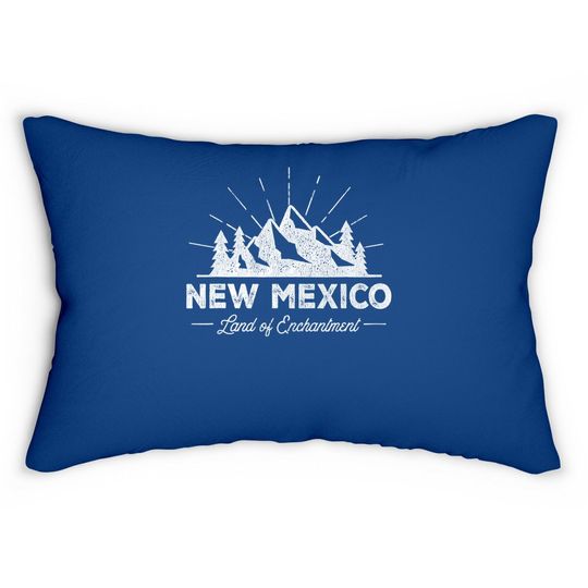 New Mexico Vintage Hiking Retro Lumbar Pillow
