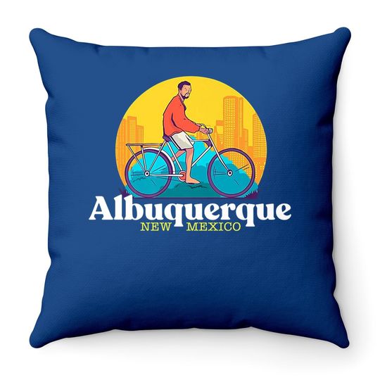 Albuquerque New Mexico 80s Retro Throw Pillow