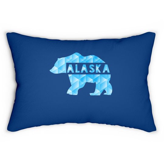 Alaska State Pride Proud Alaskan Blue Grizzly Lumbar Pillow