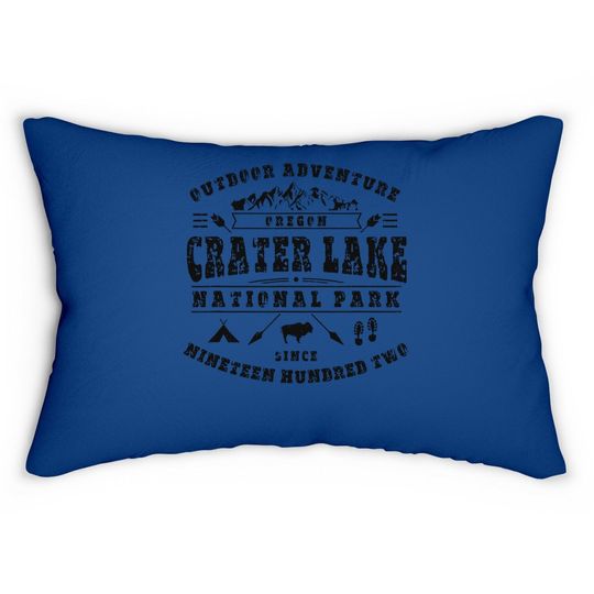 Crater Lake National Park Oregon Hiking Camping Wildlife Lumbar Pillow