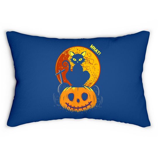 Halloween Funny And Scary Cat Lumbar Pillow
