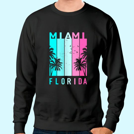 Men's Sweatshirt Retro Miami Florida Beach