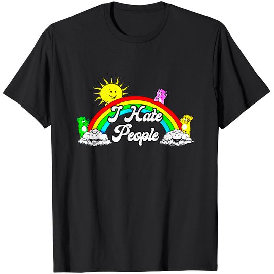 I Hate People Rainbow Printed T-Shirt