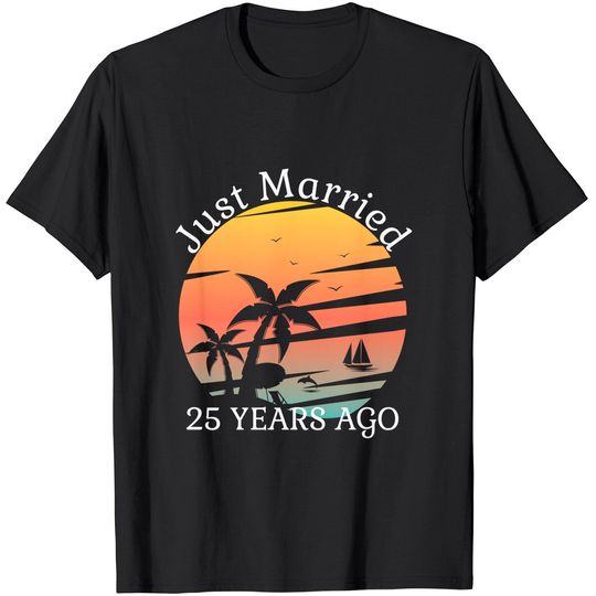 Discover 25th Wedding Anniversary Cruise Just Married 25 Years T-Shirt