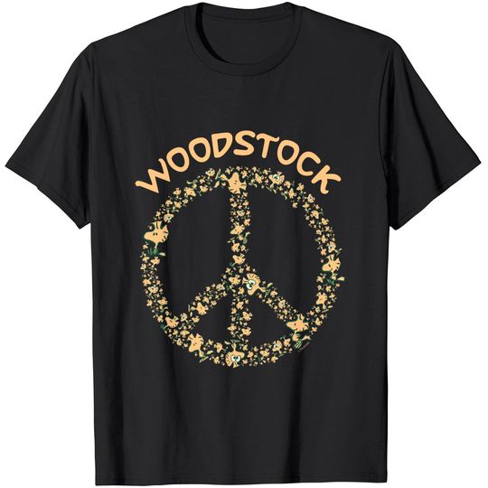 Peanuts Woodstock 50th Anniversary Peace Sign T-Shirt