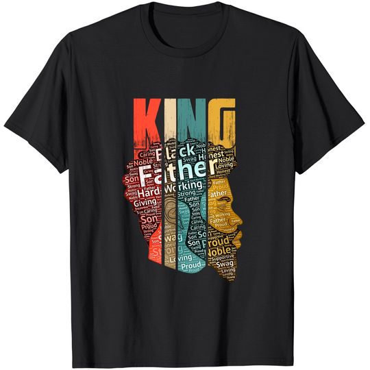 Discover Black Father Mens Strong Black King T Shirt