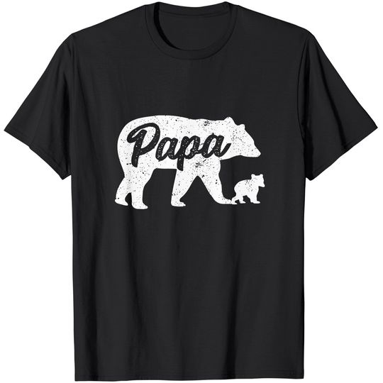 Vintage Papa Father Bear with 1 Cub father's Day T-Shirt