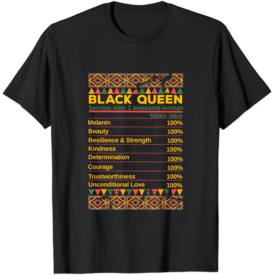 Black Queen Ingredient Table Juneteenth Proud Black Girl T-Shirt