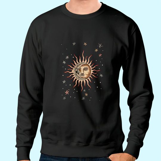 Vintage Sun and Moon Graphic Sweatshirt