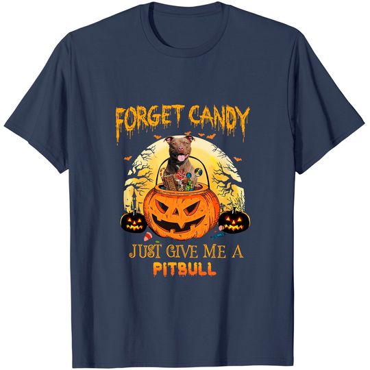 Candy Pumpkin Pitbull Dog T-Shirt
