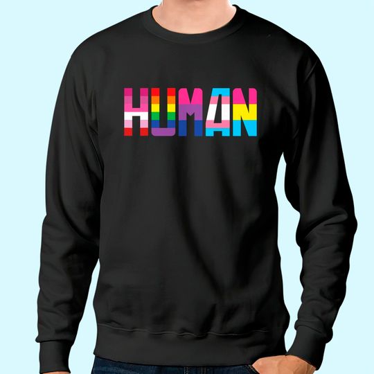 HUMAN LGBT Flag Gay Pride Month Rainbow Sweatshirt