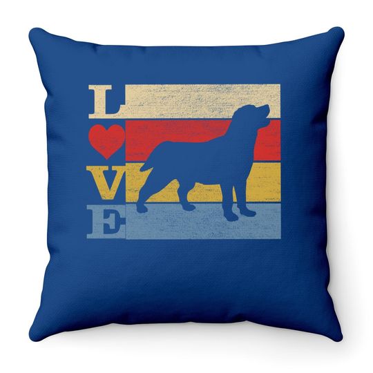 Retro Love Labrador Retriever Throw Pillow