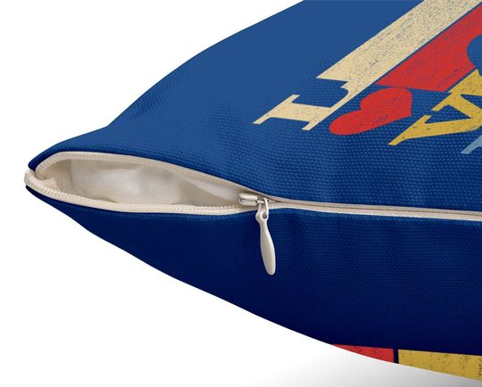 Retro Love Labrador Retriever Throw Pillow