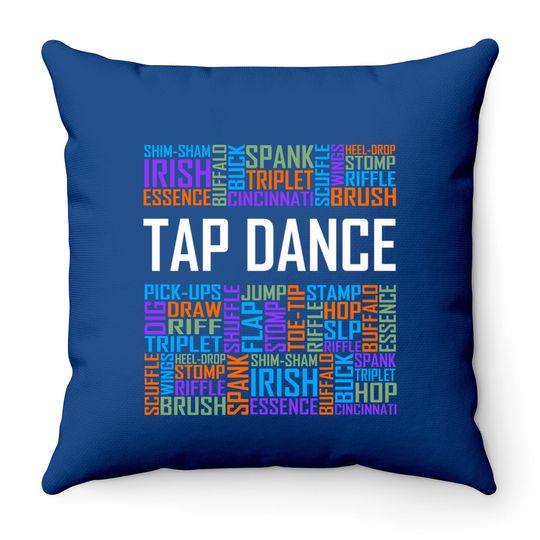 Tap Dance Words Lover Throw Pillow