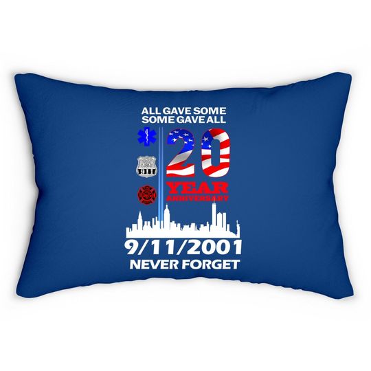 20 Years Anniversary 9 11 Never Forget National Day Lumbar Pillow