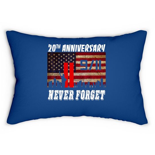 Never Forget 9-11 20th Anniversary Patriot Day Lumbar Pillow