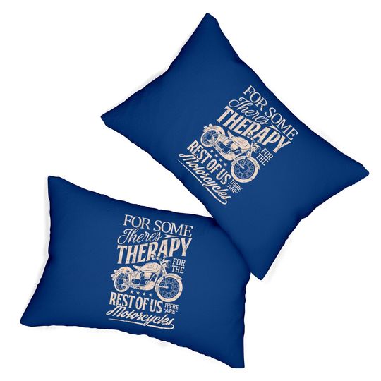 Retro Vintage Motorcycle Rider Therapy Lumbar Pillow