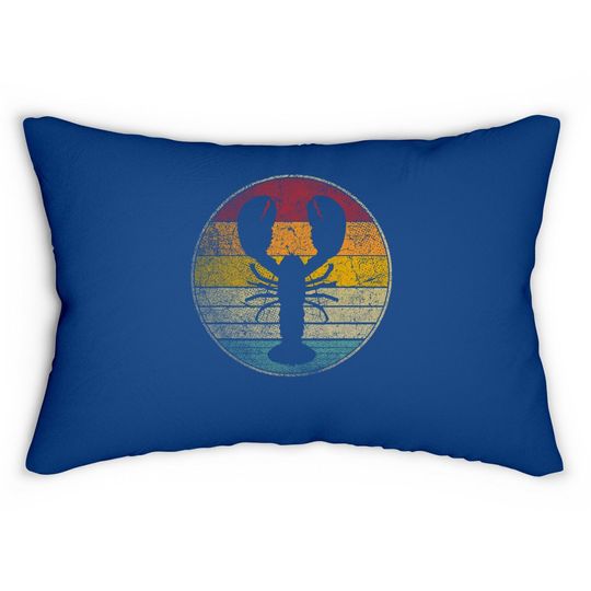 Lobster Fish Seafood Fishing Vintage Retro Style Lumbar Pillow