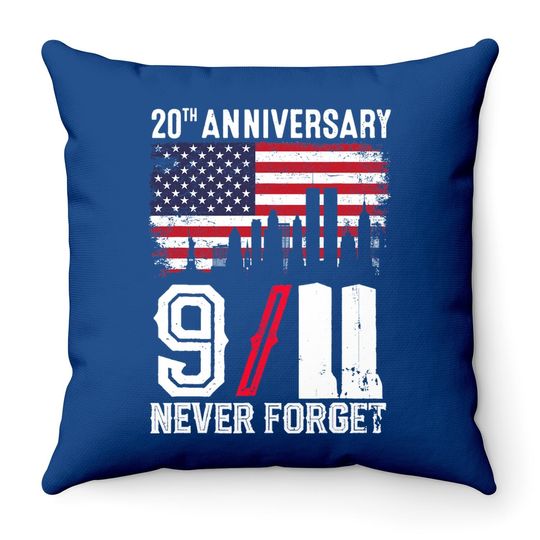 Never Forget 9/11 20th Anniversary Patriot Day 2021 Throw Pillow