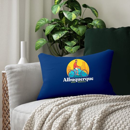 Albuquerque New Mexico 80s Retro Lumbar Pillow