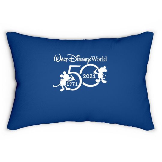 Disney Magic Kingdom 50th Anniversary Mickey Minnie Family Lumbar Pillow