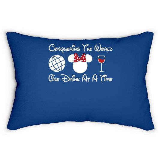 Disney Drinking, Conquering The World One Drink At A Time Lumbar Pillow