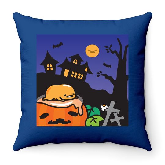 Gudetama Haunted House Halloween Throw Pillow