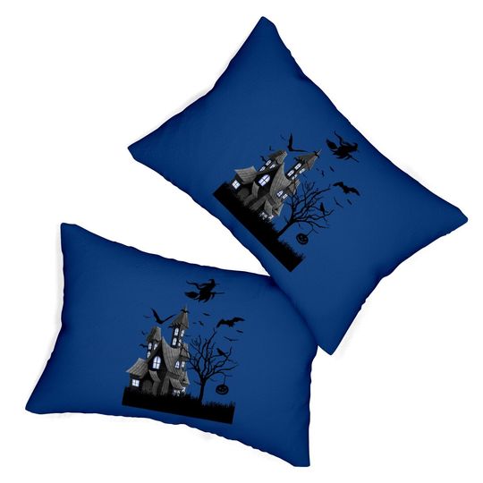 Haunted House Halloween Lumbar Pillow
