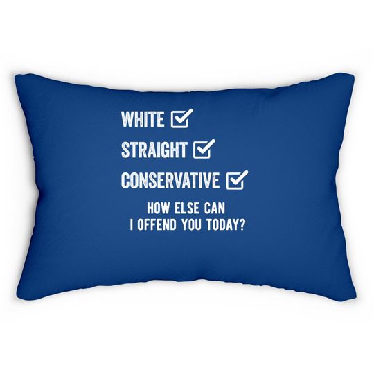 Republican White Straight Conservative Funny Lumbar Pillow