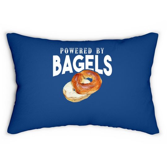 Bagel Lover Gifts - Powered By Bagels Gift Lumbar Pillow