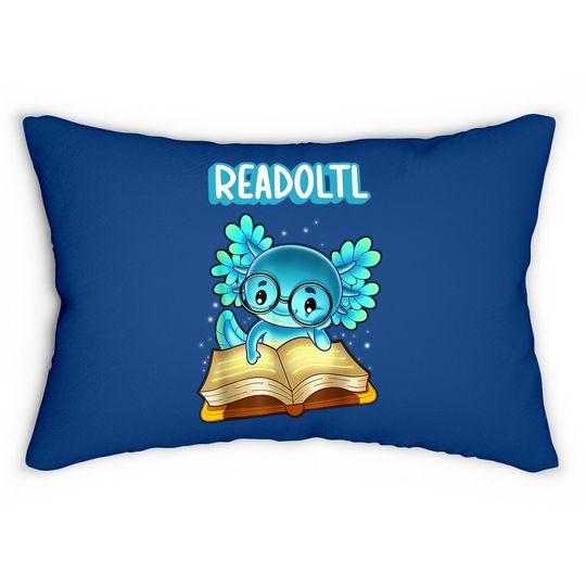 Funny Axolotl Reading In The Library Readoltl Axolotl Lumbar Pillow
