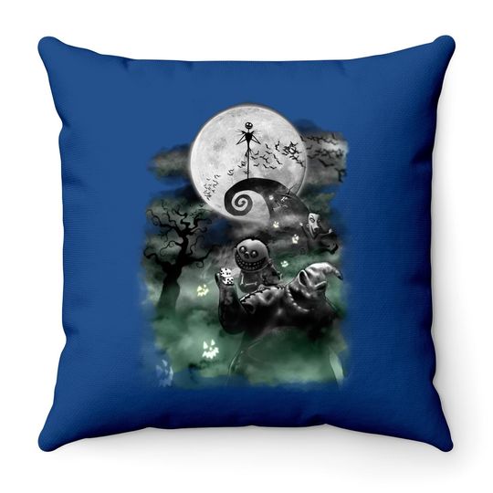 The Nightmare Before Christmas Haunted Scene Throw Pillow