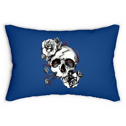 Skull And Roses Premium Lumbar Pillow