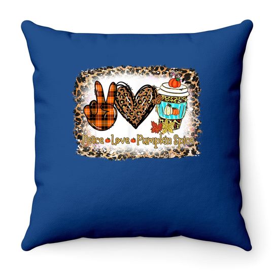 Peace Love Pumpkin Spice Halloween Throw Pillow