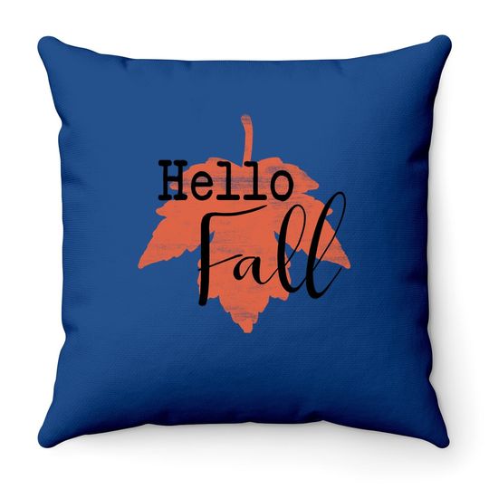 Hello Falls Autumn Season Throw Pillow
