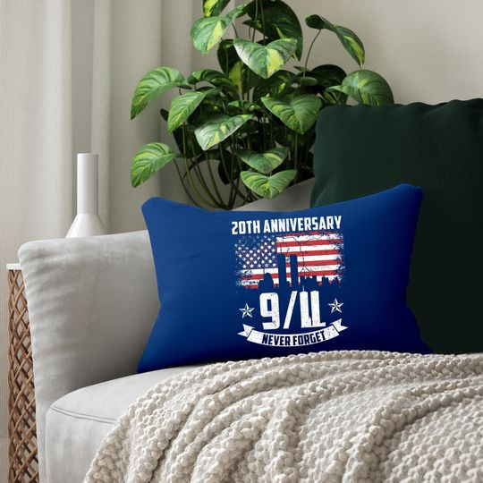 Patriot Day 2021 Never Forget 9-11 20th Anniversary Lumbar Pillow