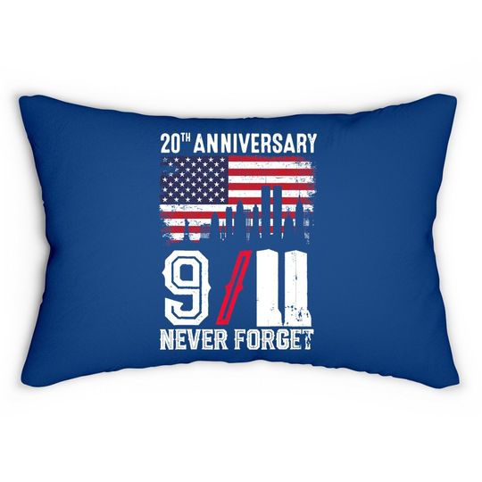 Never Forget 9/11 20th Anniversary Patriot Day 2021 Lumbar Pillow