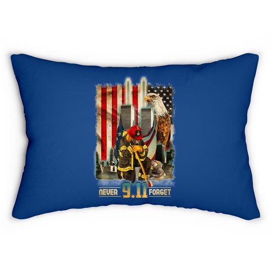Never Forget 9-11-2001 20th Anniversary Firefighters Lumbar Pillow