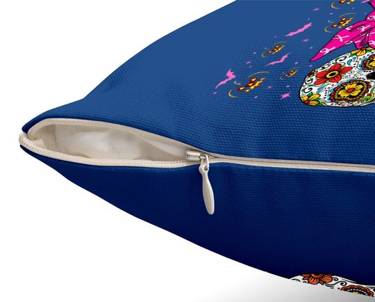 In October We Wear Pink Skeleton Halloween Throw Pillow