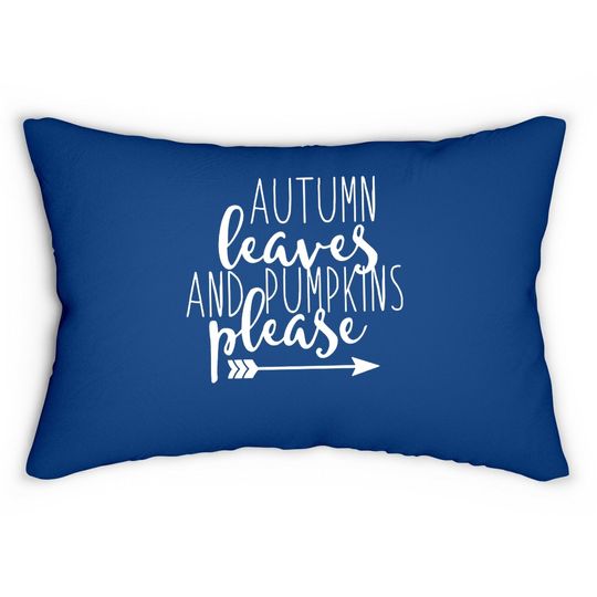 Autumn Leaves And Pumpkins Please Lumbar Pillow