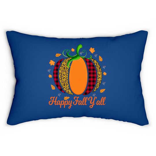 Happy Fall Y'all Autumn Season Lumbar Pillow